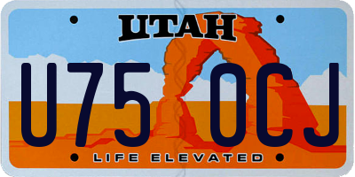UT license plate U750CJ