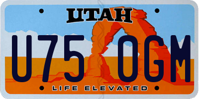 UT license plate U750GM