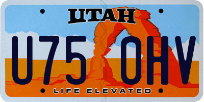 UT license plate U750HV