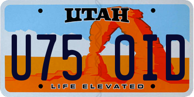 UT license plate U750ID