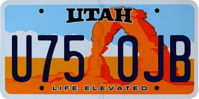 UT license plate U750JB