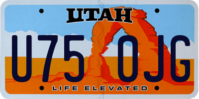 UT license plate U750JG