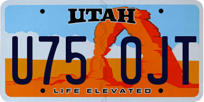 UT license plate U750JT