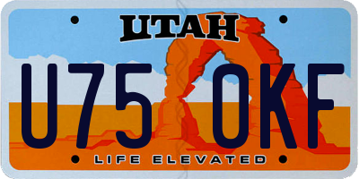 UT license plate U750KF