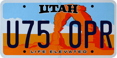 UT license plate U750PR