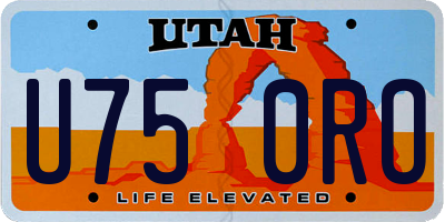 UT license plate U750RO