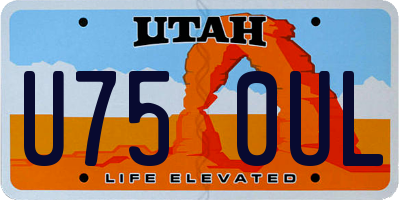 UT license plate U750UL