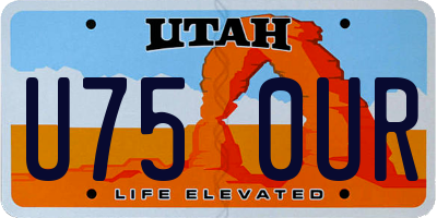 UT license plate U750UR