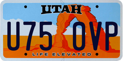 UT license plate U750VP