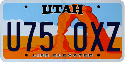 UT license plate U750XZ