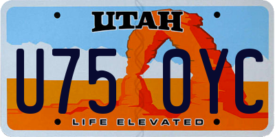 UT license plate U750YC
