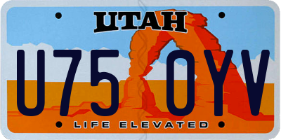 UT license plate U750YV