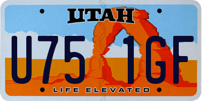 UT license plate U751GF