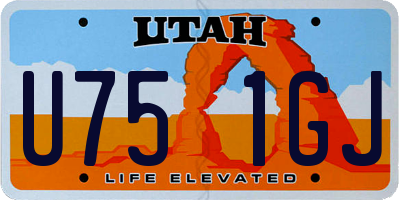UT license plate U751GJ