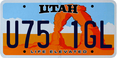 UT license plate U751GL