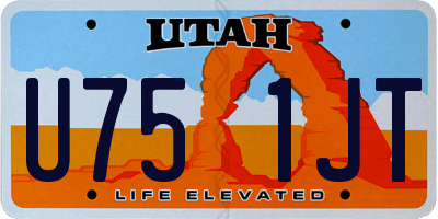 UT license plate U751JT