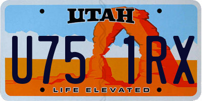 UT license plate U751RX