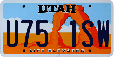 UT license plate U751SW