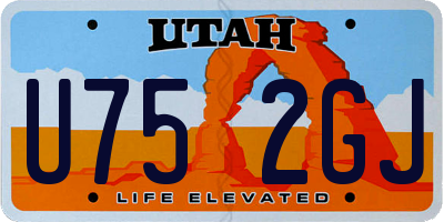 UT license plate U752GJ
