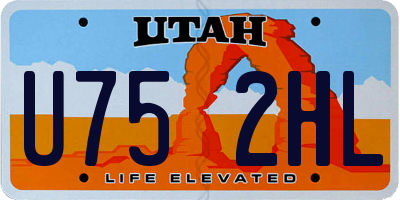 UT license plate U752HL
