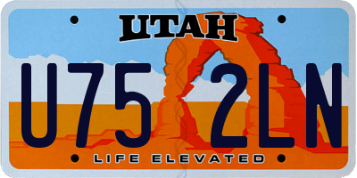 UT license plate U752LN