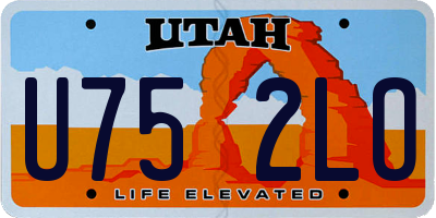 UT license plate U752LO