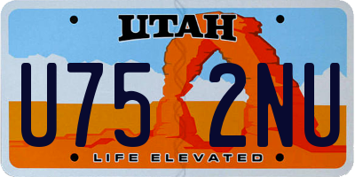 UT license plate U752NU