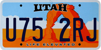 UT license plate U752RJ