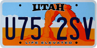 UT license plate U752SV