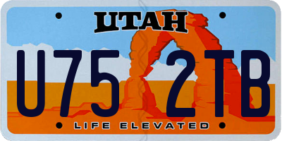 UT license plate U752TB
