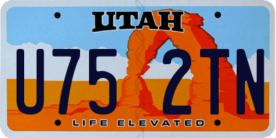UT license plate U752TN