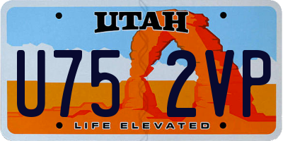UT license plate U752VP