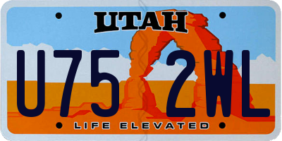 UT license plate U752WL