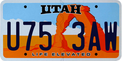 UT license plate U753AW