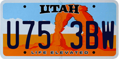 UT license plate U753BW