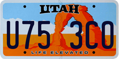 UT license plate U753CO