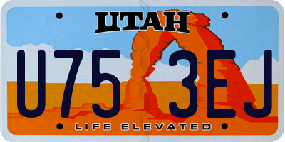 UT license plate U753EJ