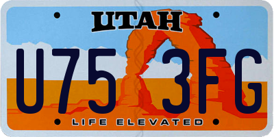 UT license plate U753FG
