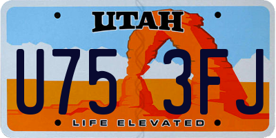 UT license plate U753FJ