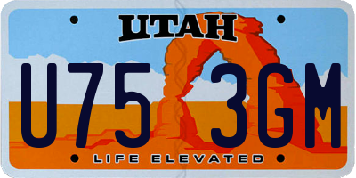 UT license plate U753GM