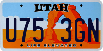 UT license plate U753GN