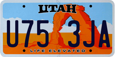 UT license plate U753JA