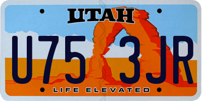 UT license plate U753JR