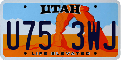UT license plate U753WJ