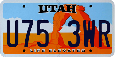 UT license plate U753WR