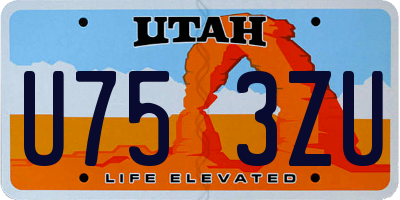 UT license plate U753ZU