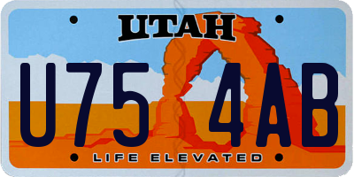UT license plate U754AB