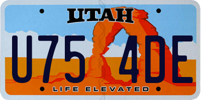 UT license plate U754DE