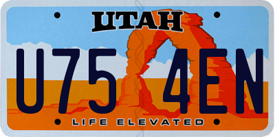 UT license plate U754EN