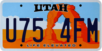 UT license plate U754FM